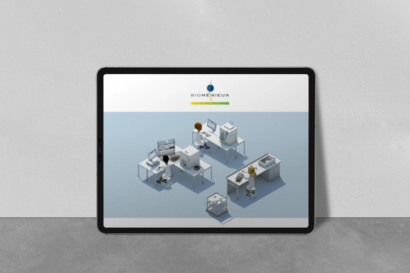 Découvrez comment réaliser des interfaces de communication scientifique ( laboratoires pharmaceutiques, recherche scientifique, équipements  de laboratoires ). de manière efficace et professionnelle. Conseils, techniques et exemples pour créer des interfaces de communication scientifique sur-mesure. Interface Showpad Biomerieux.