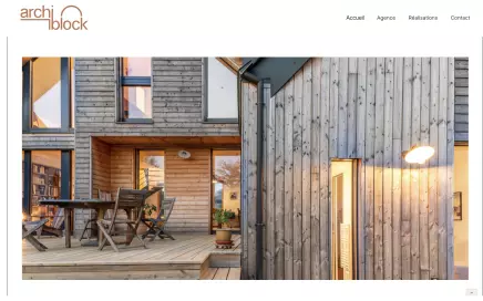 Site Archiblock sur Webflow, agence d'architecture, galerie des r&eacute;alisations, r&eacute;alisation Emmanuel Lechat