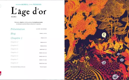 Module de lecture BD num&eacute;rique pour L'&acirc;ge d'or, &Eacute;ditions Aire Libre, Dupuis, r&eacute;alisation Emmanuel Lechat
