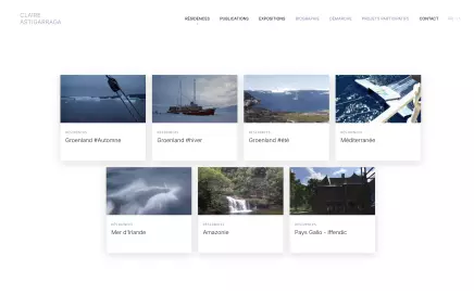 Portfolio de Claire Astigarraga, artiste plasticienne, site Kirby CMS multilingue, r&eacute;alisation Emmanuel Lechat