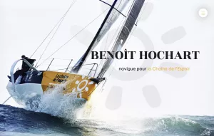Site internet Intégration front-end Réalisation du Site internet du skipper Benoit Hochart - 'La chaîne de l'espoir'. Présentation du projet, du skipper et de ses partenaires.